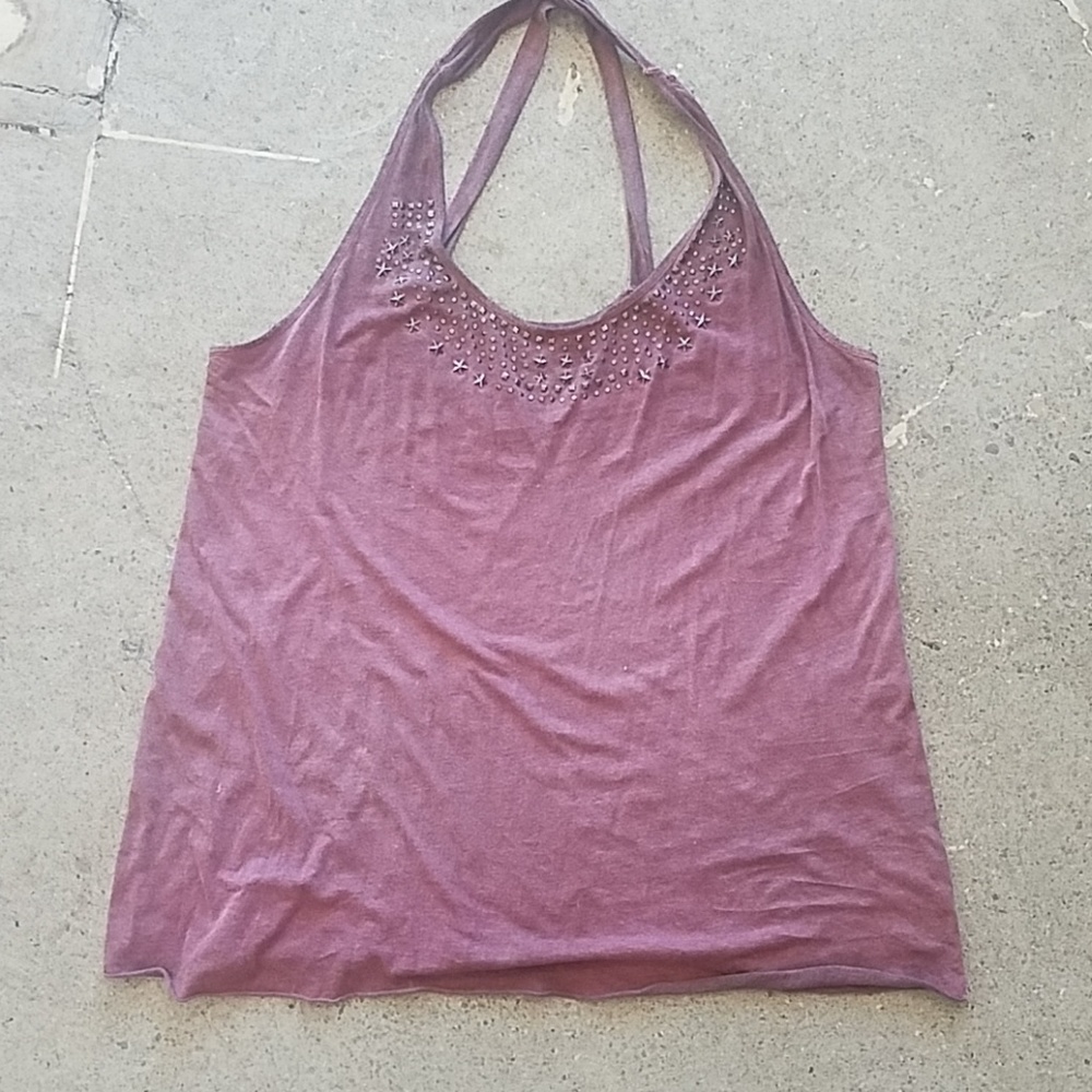 Tank top with star and stud embellishment